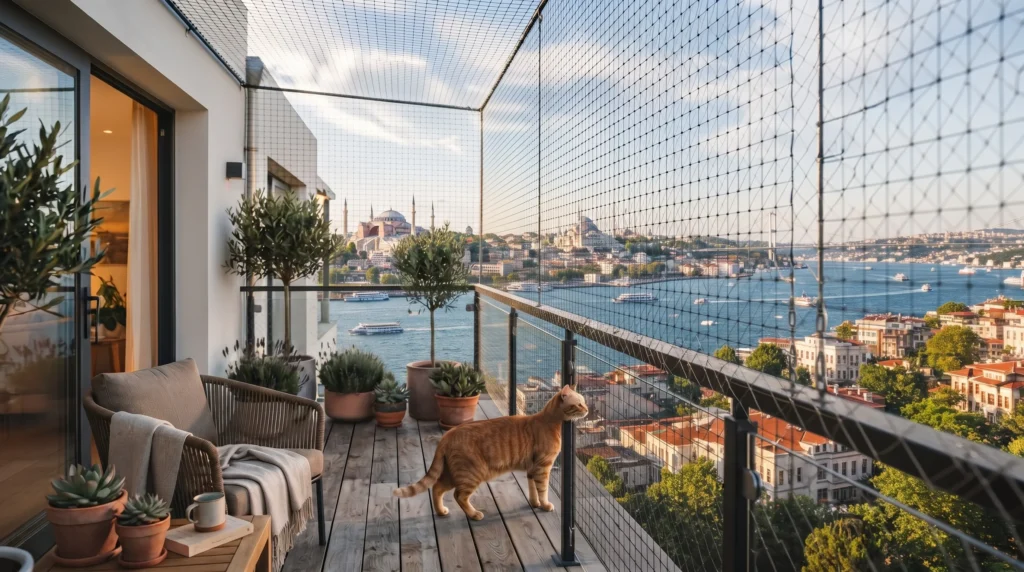 Paslanmaz Çelik Balkon Filesi Montajı